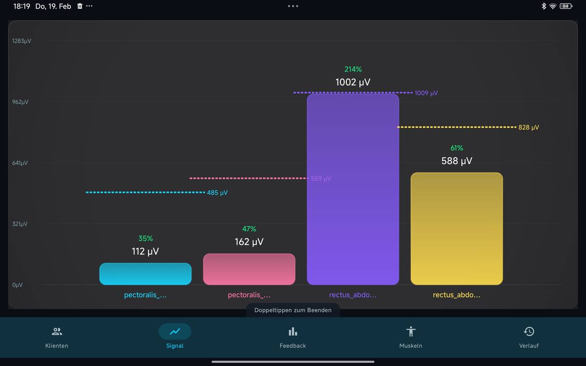 Echtzeit-Signal mit Peak Hold